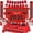 Red, variant on 48Pcs Graduation Party Decoration Kit For Class Of 2026 Congrats Grad, Complete Set With Tablecloth 14 Banners Backdrop Hanging Decor Honeycomb Balloons Couplets, Ideal For 2026