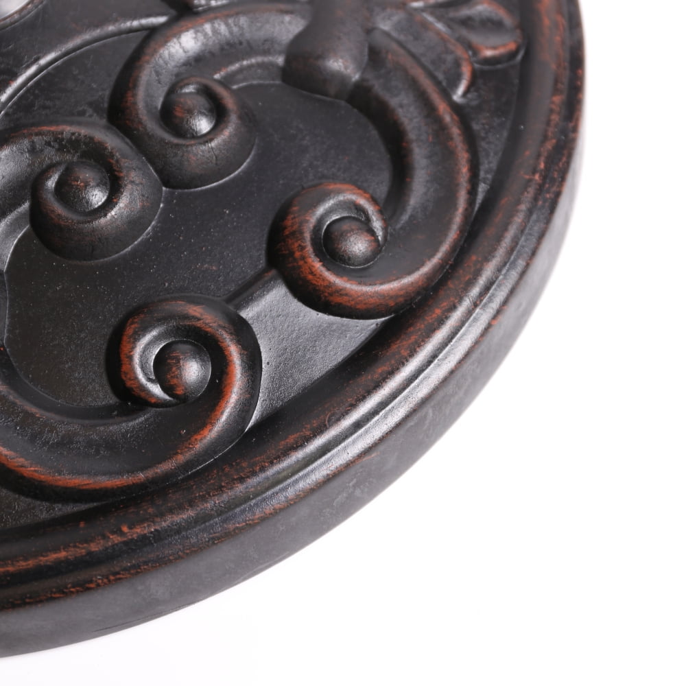 27.20 lbs Round Resin Umbrella Base, Bronze Heavy-Duty Patio Umbrella Stand for Outdoor Use