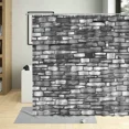 thumbnail image 3 of St Brick Wall Bathroom Shower Curtain Fabric Waterproof Garden Background Screens r Scree Bath Curtains, 3 of 7