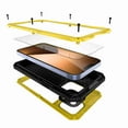 thumbnail image 2 of Elehold Multilayer Metal Case for iPhone 14 Pro 6.1",Hard PC Plastic+PVC Material+EVA New Material Military-Grade Protection Built-in 9H Screen Protector Protective Rugged Heavy Duty Case,Yellow, 2 of 6