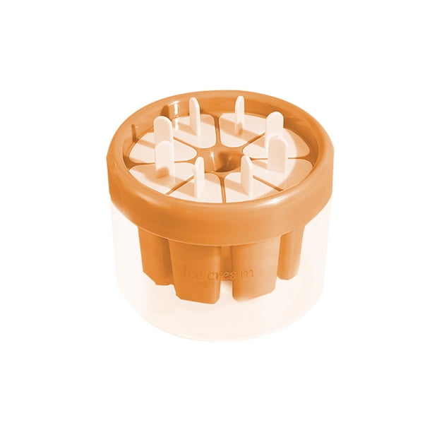 Naiovety Molde de helado PP PS DIY Color sólido 8 rejilla Triangular a prueba de polvo antiadherente lavable molde de cocina herramienta de Cocina y Comedor Naranja
