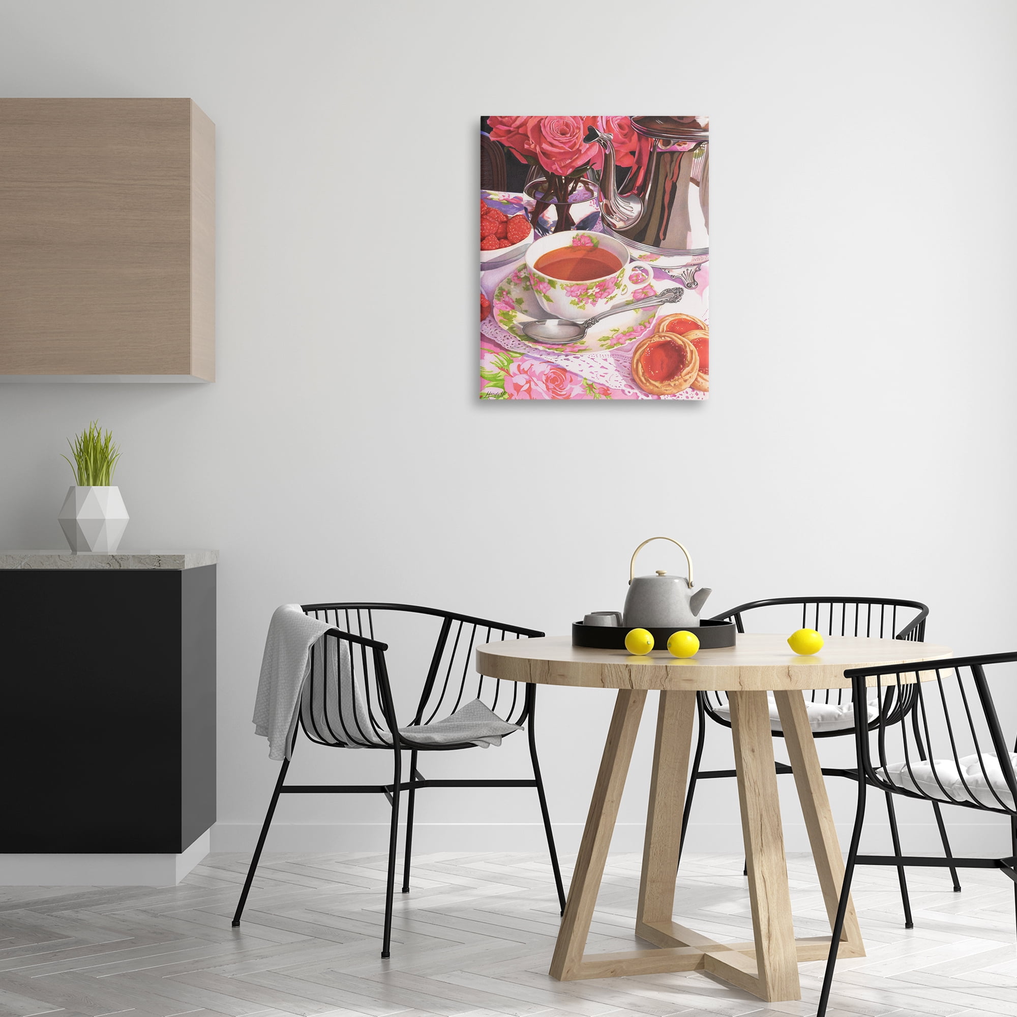 Stupell Industries Tea & Strawberry Cookies Food & Beverage Painting Gallery Wrapped Canvas Art Print Wall Art, 24 x 30