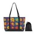 thumbnail image 7 of FORMRS Laptop Tote Bag for Women with 15.6" Computer Compartments Handbag, Colorful Checkered Daisy, 7 of 7