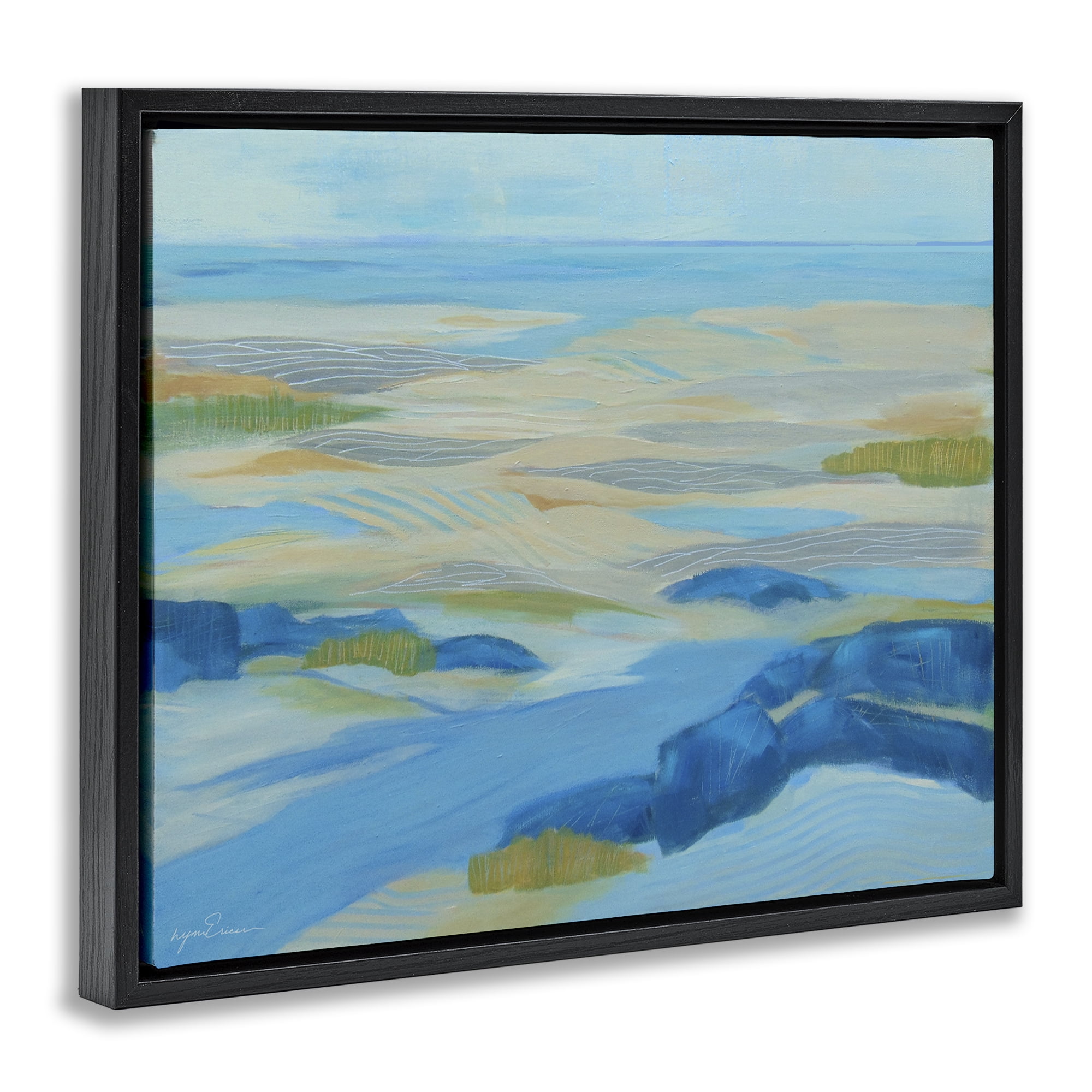Stupell Industries Coastal Walk Among Dunes Black Framed Floater Canvas Wall Art, design by Lynn Ericson Fine Art