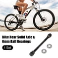 thumbnail image 2 of REGALWOVEN 1 Set 9.5mm Black Bicycle Rear Solid Axle with 6mm Ball Bearings for Road Bike, 2 of 7