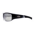 thumbnail image 3 of Mens Xloop Classic 90s Sport Wrap Plastic Sunglasses Black Clear Silver Mirror, 3 of 4