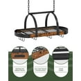 thumbnail image 6 of Hanging Pot Rack, Pot Hanger for Kitchen, Ceiling Mounted Pot Holder, Cookware Organizer with 12 S-Shaped Hooks, for Pot, Pan Storage, Space-Saving, Rustic Brown and Black, 6 of 8