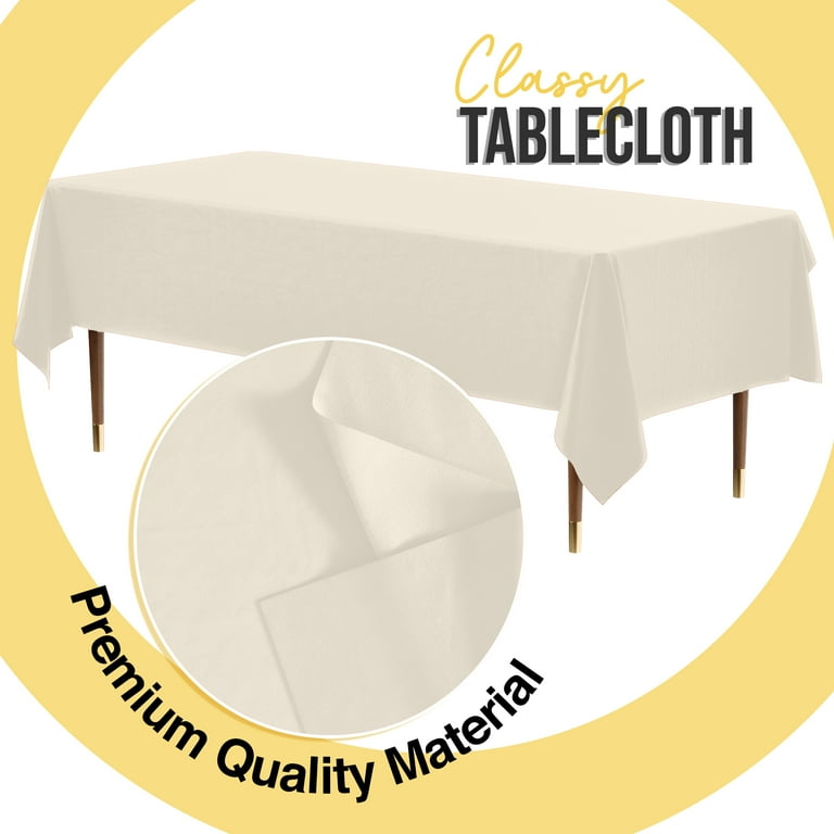 Exquisite 6-Pack Premium Plastic Tablecloth 54in. X 108in Rectangle Plastic Table Cover 493428616651849731