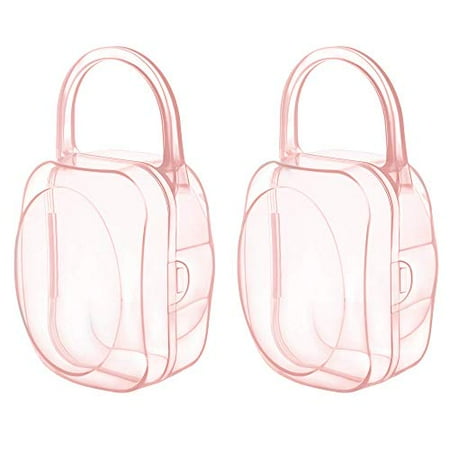 LANEYLI Pacifier Case Pacifier Holder Binky Holder Case Pacifier Box for Diaper Bag Home Travel Outdoor Activities 2 Pack Pink