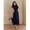 Navy Blue, variant on Blue Womens Elegant High Neck Cap Sleeve A-Line Pleated Midi Dress
