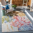 thumbnail image 2 of SAFAVIEH Summer Donald Botanical Indoor/Outdoor Area Rug, Blue/Beige, 4' x 6', 2 of 9