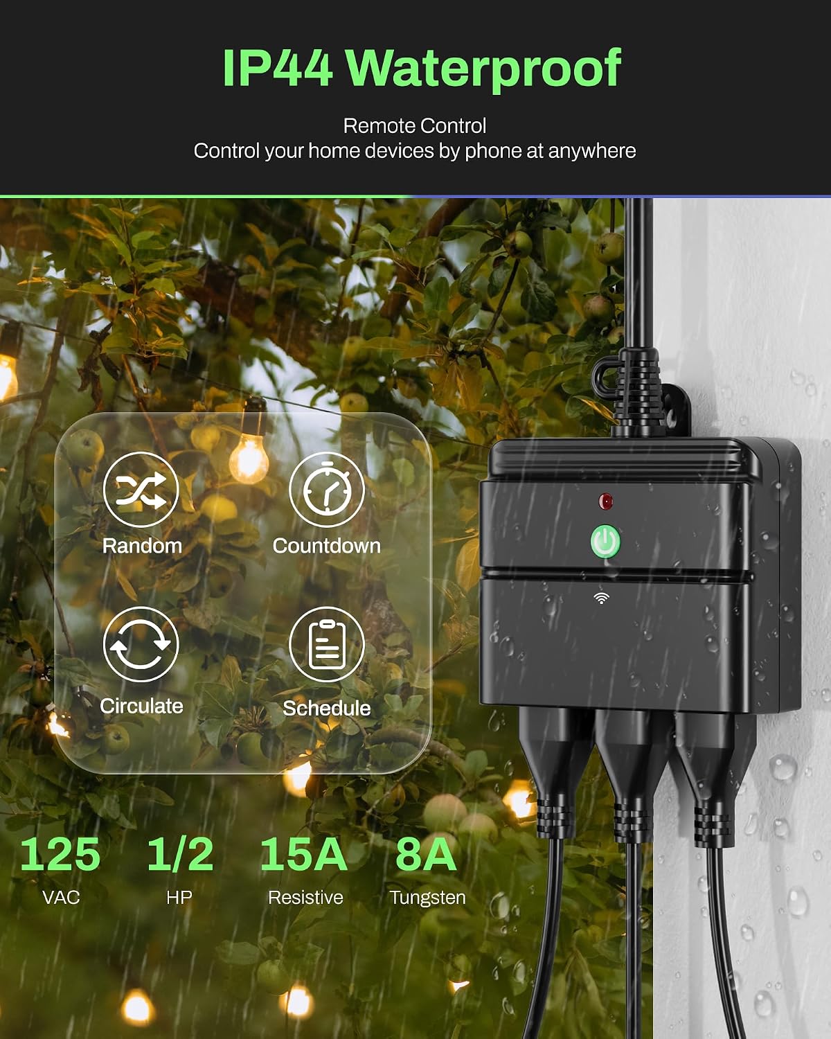 BN-LINK Smart WiFi Outdoor Outlet with Timer and Voice Control photo 4