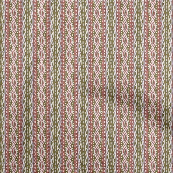 oneOone Cotton Silk Olive Green Fabric Asian Block Sewing Material Print Fabric By The Yard 42 Inch Wide