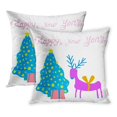 thumbnail image 1 of HATIART Red Abstract Christmas Festive Tree Deer Celebration Pillow Cases Cushion Cover 18x18 inch, 1 of 1