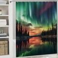 thumbnail image 5 of 4Pcs Lake Northern Lights Waterproof Shower Curtain Sets for Bathroom,Colorful Nature Modern Style Bathroom Decor Set with Shower Curtain and Rugs and Accessories, 5 of 8