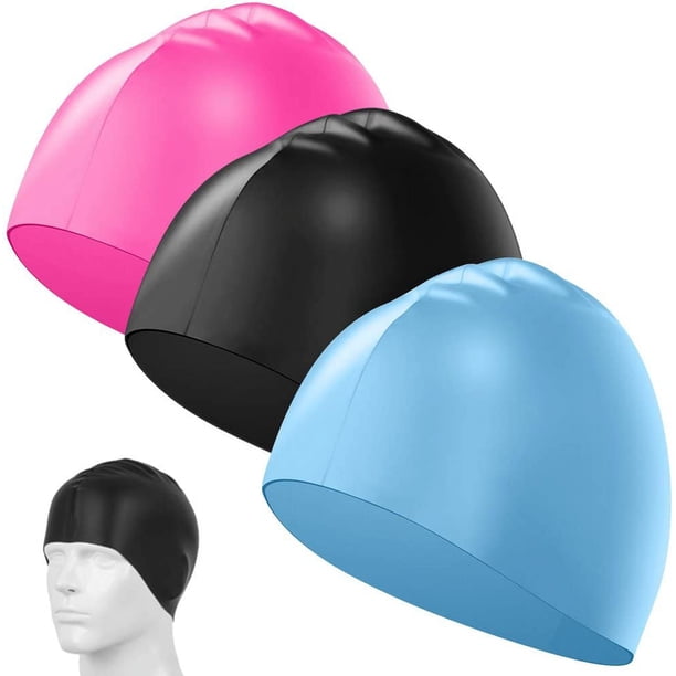 Pieces Gorros de natación de Silicona, Unisex, Impermeables, Resistentes, elásticos, adecuados para nadadores con Cabello Largo, Grueso o Rizado, Adecuados para niños, Mujeres, Hombres