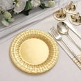 thumbnail image 6 of Balsa Circle 10 Pieces 7" Disposable Plastic Round Plates Basketweave Edge Gold, 6 of 8