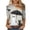#0130-Multicolor, variant on Halloween Womens 3/4 Sleeve Tops Round Neck Autumn Forest Ghost Witch Hat Double Lantern Black Cat Pumpkin All Over Print Casual Tees Loose Fit Fall Picnic Soft Shirts Gift