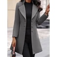 thumbnail image 2 of Women's Coat Jacket Slim Mid-Length Woolen Coat Elegant Oversized Transition Jacket, 2 of 3