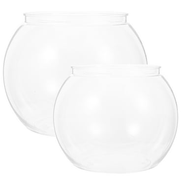 2pcs Fish Bowl Plastic Transparent Small Aquarium Desktop Small Goldfish Fish Tank