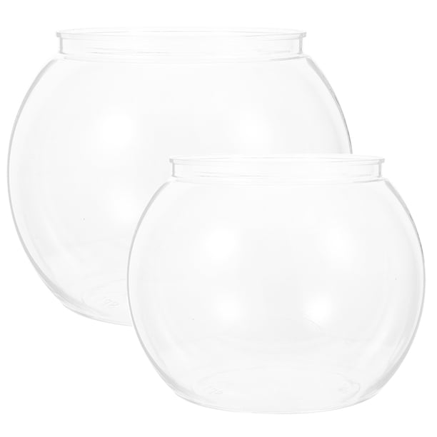 GAXIRE pecera transparente de plástico para peces dorados, decoración sencilla de escritorio