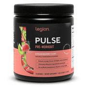 مكمل ما قبل التمرين Legion Athletics Pulse، توت أزرق، محلى بشكل طبيعي بدون إضافة سكر، 350 مجم كافيين، 20 وجبة، مسحوق طاقة وتركيز عالي الأداء