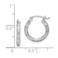thumbnail image 2 of Primal Silver Sterling Silver Rhodium Plated Diamond Cut Hoop Earrings, 2 of 2