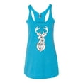 thumbnail image 2 of Deer Rose Animal Lover Tri-Blend Racerback Tank Top, Vintage Turquoise, X-Large, 2 of 3