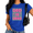 Blue, variant on Red Women's Soft Pastel Vintage God Is Good Cross Faith Slogan Graphic Short Sleeve T-Shirt Tops