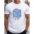 thumbnail image 1 of Camiseta de algodón puro G500 para hombre - Diseño de bloques de hielo derretidos de colores - Ajuste cómodo, 1 of 4