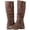 Brown, variant on GLOBALWIN Women's Chunky Heel Black Knee High Riding Boots 8M