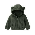 thumbnail image 2 of UQJfacai Toddler Boys Fleece Jacket Baby Boy Sherpa Bear Ear Hooded Winter Coat Fall Zip Up Casual Outerwear with Pockets 6M-4T, 2 of 6