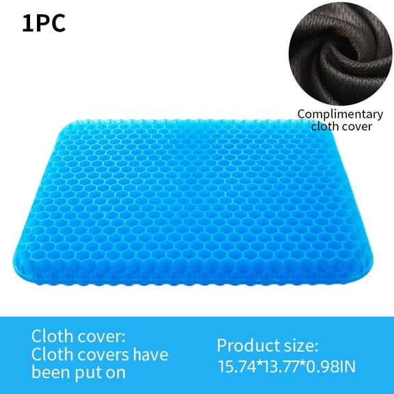 Gel Seat Cushion 3D Honeycomb Cool Breathable Universal Fit for Car Home Office Chair 1 Pack