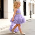thumbnail image 6 of Flower Girls Dress High Low Wedding Dresses Gown with Bow Back Birthday Party Swing A-Line Dresses,9-12Months, 6 of 7