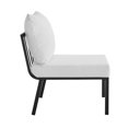 thumbnail image 3 of Modway Riverside Chaise Sans Accoudoirs d'Extérieur pour Patio en Aluminium, Gris/blanc, 3 of 6