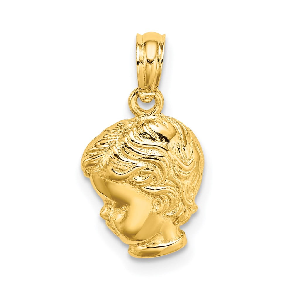 14K Yellow Gold Boy Head Charm (15.8 mm 