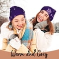 thumbnail image 4 of Gaeub Crystal Purple Snowflake Print Unisex Knitted Hat,Warm Winter Beanie,Unisex Fashion Knit Cuffed Cap,Ski Hat for Men and Women, 4 of 6