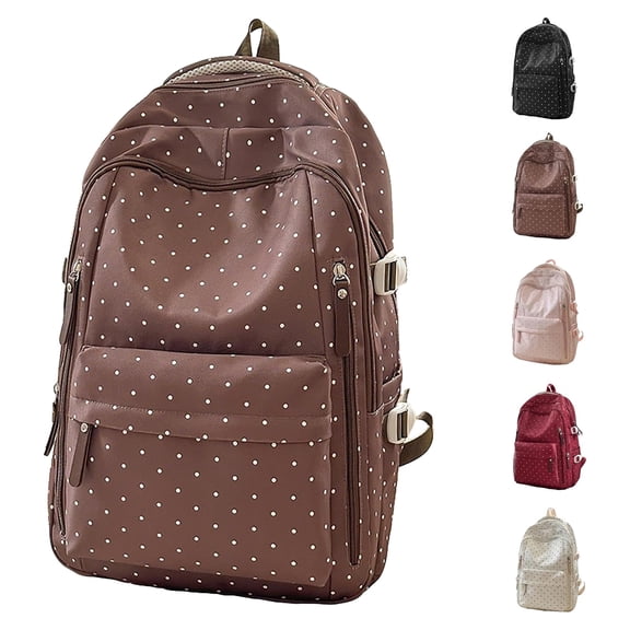 Backpack for Girls Polka Dot Backpack Casual Travel Daypack for Women A One Size