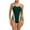 Green, variant on Women's Sleeveless One Piece Wetsuit Conservative Sexy Backless Color Matching Swimsuit with Removable Bra Pads for Swimming Vacation,Black,S