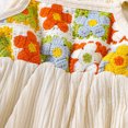 thumbnail image 7 of VNKIDY Kids Girls Summer Jumpsuit Overalls Crochet Flower Ruffled Hem Lightweight Flared Fit Overalls For Spring Summer Daily Wear Beige 2-3 Years, 7 of 7