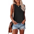 thumbnail image 2 of YATELLE Womens Tank Tops Eyelet Loose Casual Summer Tops Crew Neck Basic Sleeveless Shirts Trendy 2025, 2 of 6