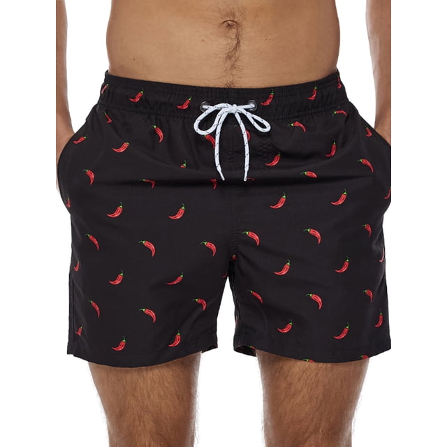 Txlixc Pantalones cortos de playa de cintura alta para hombre, pantalones cortos con estampado de hojas/camuflaje/cuadros/comida/cangrejo, pantalones cortos casuales con bolsillos holgados Txlixc Casual
