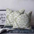 thumbnail image 2 of Pillow Covers 26x26 Set of 2, Baroque Sage Green Throw Pillow Covers Decorative Couch Cushion Cover, Vintage Damask Classic Floral Microfiber Soft Square Pillowcases for Bedroom Living Room Sofa, 2 of 7