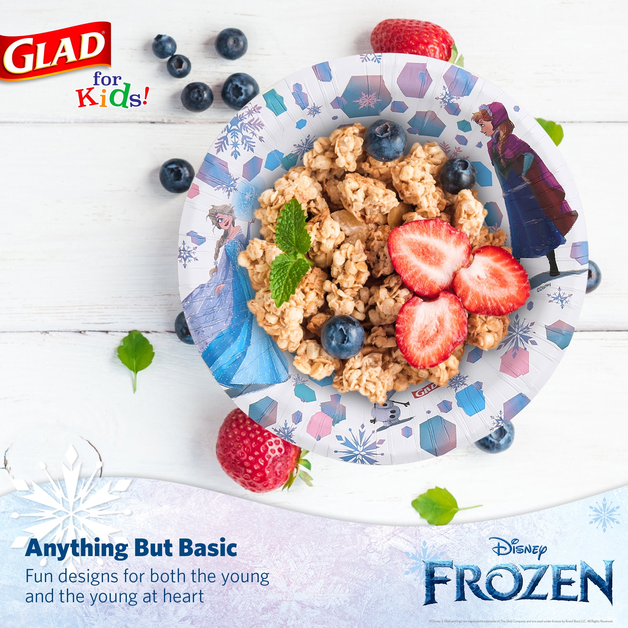 Glad Kids - 12oz Paper Bowls 40ct - Frozen - MIXED PACK