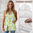 thumbnail image 5 of Psesaysky Women’s Vest Tops Fall Winter Sleeveless Yellow Lemon Print Blazer Jackets Single Button Work Suit with 2 Pockets, Size 5XL, 5 of 6