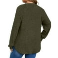 thumbnail image 5 of SEAOPEN Plus Size Tops for Women Tunic Shirts Long Sleeve Crewneck Casual Sweaters Pullover Loose Fit Army Green,2XL, 5 of 6
