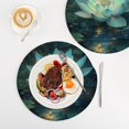 thumbnail image 4 of WOBOGO Glowing Lotus Flower Coil Placemats 3pcs Resistant Hot Pads Mat for Table Counter Cooking Potholder 15in, 4 of 6