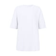 thumbnail image 4 of LIIPEE Womens Summer T Shirts Solid Color Crew Neck Short Sleeve Basic T Shirt Ladies Casual Comfortable Everyday Tees,XXL, 4 of 5