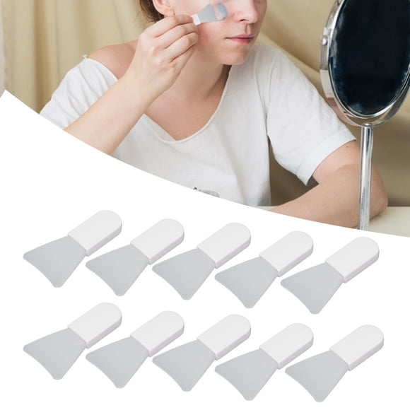 Máscara Cosmética Cuchara Mezcladora Espátulas Crema Facial Cuidado de la Piel Cepillos Aplicador 10pcs Aplicador de Máscara Facial de Silicona Mini Cepillo de Máscara de Silicona(pala corta) Ecomeon no