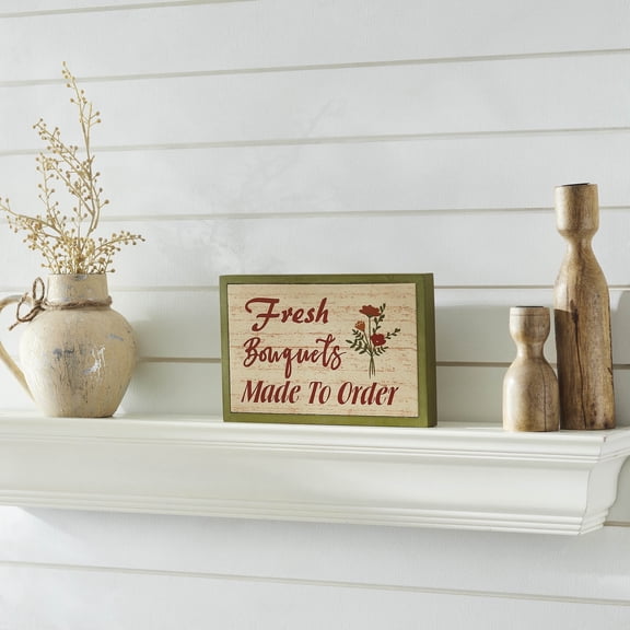 VHC Brands Spring in Bloom Fresh Bouquets Made to Order MDF Framed Wall Sign 6.5x10, Spring Decor, Home Decorations for Wall or Door, Spring and Easter Hanging Decoration